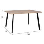 ΣΕΤ 5ΤΜΧ ΤΡΑΠΕΖΙ 140x80x76 cm SONAMA & ΚΑΡΕΚΛΕΣ VANESSA ΜΑΥΡΕΣ ΜΕΤΑΛΛΙ