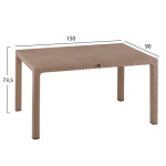 ΤΡΑΠΕΖΙ ΠΟΛΥΠΡΟΠΥΛΕΝΙΟΥ TODOR 150Χ90Χ73.5Υεκ.RATTAN ΚΑΠΟΥΤΣΙΝΟ ΜΕ UV P