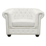 ΠΟΛΥΘΡΟΝΑ T.CHESTERFIELD HM3011.02 ΤΕΧΝΟΔΕΡΜΑ ΛΕΥΚΟ ΜΑΤ 110x90x73 εκ.