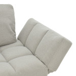 Καναπές - κρεβάτι 3θέσιος Jackie pakoworld μπουκλέ γκρι-μέταλλο μαύρο 190x78x75εκ