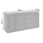 Μπουφές - κονσόλα Doha pakoworld χρώμα sonoma 180x45x80,5εκ
