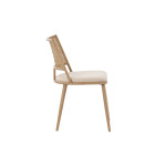 Καρέκλα Giulia pakoworld φυσικό pe rattan-μπεζ ύφασμα-φυσικό μέταλλο 49x52x80εκ
