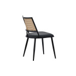 Καρέκλα Giulia pakoworld φυσικό pe rattan-ανθρακί pu-μαύρο μέταλλο 49x52x80εκ