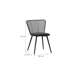 Καρέκλα Daniele pakoworld φυσικό pe rattan-μπεζ ύφασμα-φυσικό μέταλλο 46.5x57.5x77.5εκ