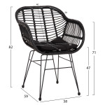ΠΟΛΥΘΡΟΝΑ ΜΕ ΜΑΞΙΛΑΡΙ ΜΕΤΑΛΛΙΚΗ ALLEGRA HM5450.32 ΜΕ WICKER ΜΑΥΡΟ 58x5