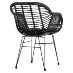 ΠΟΛΥΘΡΟΝΑ ΜΕ ΜΑΞΙΛΑΡΙ ΜΕΤΑΛΛΙΚΗ ALLEGRA HM5450.32 ΜΕ WICKER ΜΑΥΡΟ 58x5