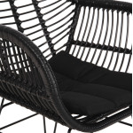 ΠΟΛΥΘΡΟΝΑ ΜΕ ΜΑΞΙΛΑΡΙ ΜΕΤΑΛΛΙΚΗ ALLEGRA HM5450.32 ΜΕ WICKER ΜΑΥΡΟ 58x5