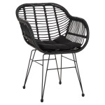 ΠΟΛΥΘΡΟΝΑ ΜΕ ΜΑΞΙΛΑΡΙ ΜΕΤΑΛΛΙΚΗ ALLEGRA HM5450.32 ΜΕ WICKER ΜΑΥΡΟ 58x5