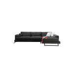 Γωνιακός καναπές PWF-0503 pakoworld αριστερή γωνία βελούδο ανθρακί-μαύρο 308x190x100/92εκ