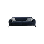 Καναπές 3θέσιος κρεβάτι PWF-0515 pakoworld βελούδο μπλε-μαύρο 220x92x77εκ