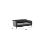 Καναπές-κρεβάτι 3θέσιος PWF-0577 pakoworld ύφασμα μπεζ-καφέ 210x95x80εκ