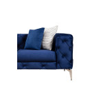 Καναπές 3θέσιος PWF-0579 pakoworld τύπου Chesterfield ύφασμα μπλε 237x90x73εκ