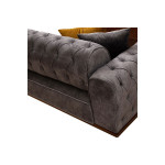 Καναπές-κρεβάτι PWF-0596 pakoworld τύπου Chesterfield 3θέσιος ύφασμα ανθρακί 225x92x78εκ