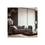 Καναπές 3θέσιος Tranquil pakoworld ύφασμα μπουκλέ γκρι 228x90x74εκ
