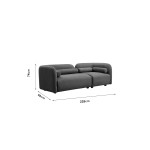 Καναπές 3θέσιος Tranquil pakoworld ύφασμα μπουκλέ γκρι 228x90x74εκ