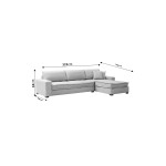 Γωνιακός καναπές PWF-0601 pakoworld αριστερή γωνία ύφασμα μπεζ 323/190x85εκ