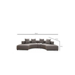 Γωνιακός καναπές PWF-0600 pakoworld ύφασμα γκρι 360x105x70εκ
