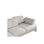 Γωνιακός καναπές με δεξιά γωνία PWF-0586 pakoworld ύφασμα μπεζ 274x174x83εκ