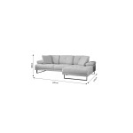 Γωνιακός καναπές με αριστερή γωνία PWF-0586 pakoworld ύφασμα μπεζ 274x174x83εκ