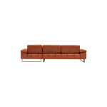 Γωνιακός καναπές με αριστερή γωνία PWF-0586 pakoworld ύφασμα κεραμιδί 274x174x83εκ
