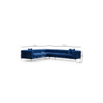 Γωνιακός καναπές με δεξιά γωνία PWF-0579 pakoworld τύπου Chesterfield ύφασμα μπλε 310/270x70εκ