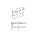 Κονσόλα PWF-0629 pakoworld ανθρακί-μαύρο 152x32x83εκ