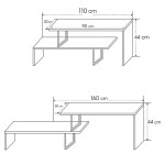 Έπιπλο τηλεόρασης Ferocity pakoworld χρώμα ανθρακί 120x30x45εκ