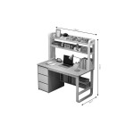 Γραφείο Soco pakoworld με ραφιέρα-MDF φυσικό-λευκό 120x50x147εκ
