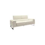 Καναπές Shea pakoworld 3θέσιος pu ivory-inox 198x80x87εκ