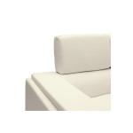 Καναπές Shea pakoworld 3θέσιος pu ivory-inox 198x80x87εκ
