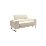 Καναπές Shea pakoworld 2θέσιος pu ivory-inox 158x80x87εκ