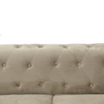 Kαναπές τριθέσιος Incredible pakoworld τύπου Chesterfield βελούδο μπεζ 203x84x67εκ