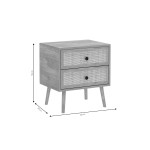 Κομοδίνο Oslo pakoworld μαύρο-φυσικό 50x39x55εκ