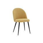 Καρέκλα Graceful pakoworld ύφασμα μπουκλέ κίτρινο-πόδι μαύρο