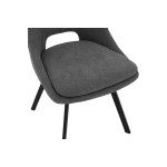 Καρέκλα Initiate pakoworld ανθρακί μπουκλέ ύφασμα-πόδι μαύρο μέταλλο 48x57x85εκ
