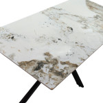 Τραπέζι Bethan pakoworld sintered stone λευκό μαρμάρου-μαύρο 180x90x75εκ