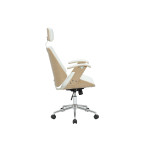 Καρέκλα γραφείου διευθυντή Fern pakoworld PU λευκό-plywood φυσικό