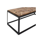 Τραπέζι σαλονιού Sonia pakoworld μασίφ ξύλο φυσικό-μαύρο 120x60x40εκ