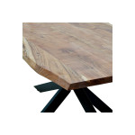 Τραπέζι Majesty pakoworld μασίφ ξύλο 4εκ καρυδί-πόδι μαύρο 200x106x77εκ