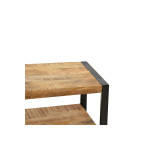 Τραπέζι σαλονιού Miles pakoworld μασίφ ξύλο mango φυσικό-μαύρο 100x45x45.5εκ