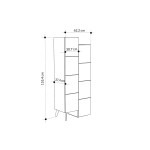 Ντουλάπι-στήλη Romane pakoworld φυσικό 62.2x37.4x155.4εκ