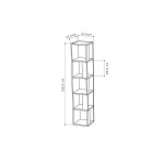 Βιβλιoθήκη στήλη Raphael pakoworld ανθρακί 31.5x31.5x159εκ