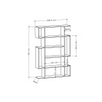 Βιβλιοθήκη MITO pakoworld σε χρώμα antique γκρι-λευκό 108.5x25.5x161εκ