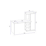 Γραφείο-ραφιέρα Juno pakoworld λευκό 150x55x120εκ