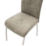 Καρέκλα Ariadne pakoworld pu γκρι αντικέ-πόδι χρωμίου 43x63x93εκ