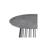 Τραπέζι Teresa pakoworld MDF γκρι cement-μαύρο Φ90x75εκ