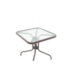 Τραπέζι Watson pakoworld μέταλλο καφέ-γυαλί 80x80x70εκ