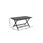 Τραπέζι Badou pakoworld πτυσσόμενο bamboo μαύρο 150x80x77εκ
