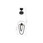 Φωτιστικό οροφής δίφωτο PWL-1031 pakoworld LED 23W μαύρο Φ16.5x77εκ