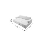 Γωνιακός καναπές-κρεβάτι αριστερή γωνία Gabriele pakoworld ύφασμα γκρι 262x157x83εκ